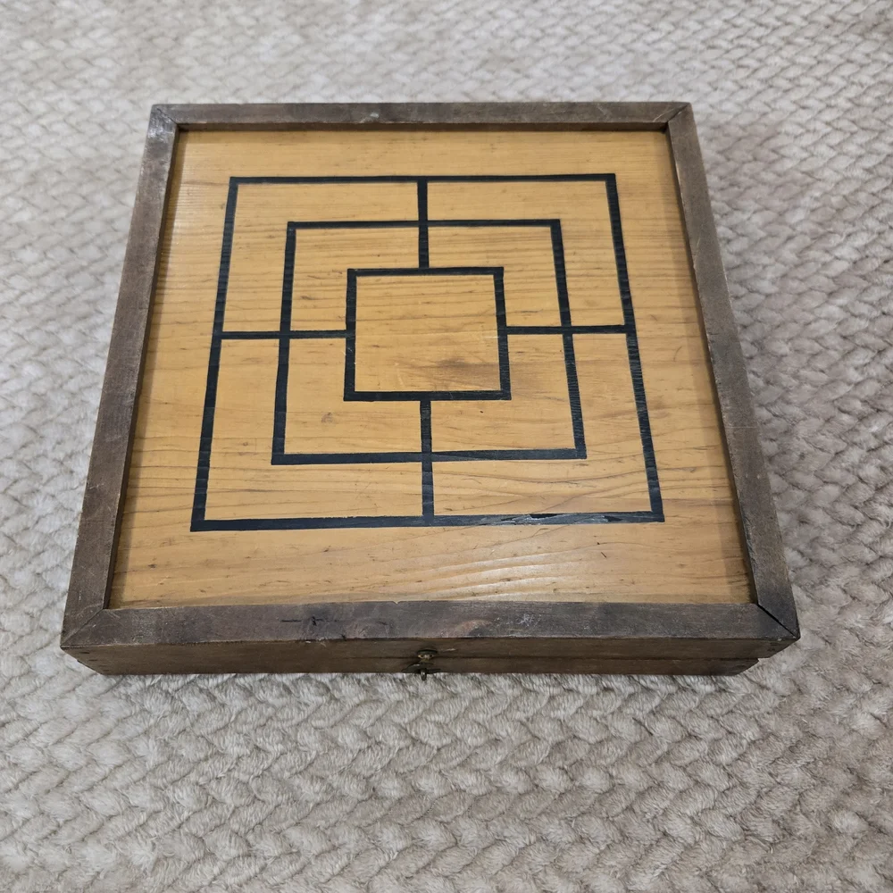 Vintage Wooden Checkers Backgammon Set Folding Board Games Rustic Decor. - Picture 3 of 16